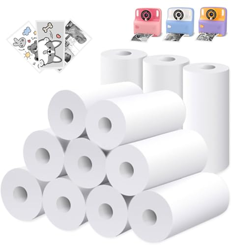 Yisdo Druckpapier für Kinder, Sofortdruckkamera-Nachfüllpackung, 12 Rollen, Thermopapier-Set (12 Rollen)
