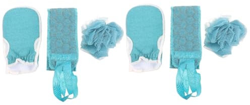 minkissy 2sets Bathing Kit Shower Gloves Back Rub Towel and Bath Ball for Gentle Exfoliation