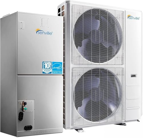Senville 5 Ton Central Air Conditioner Heat Pump Split System, 55,000 BTU, Inverter, Variable Speed, 10KW AUX, 208/230V