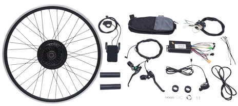 BAOCHADA 24 Zoll E-Bike Umbausatz 500W Elektrofahrrad Umbausatz, Ebike Conversion Motor Kit für Hinterrad 36V, 5 Gänge Elektrofahrrad Motor Hinterrad Kit, Max Geschwindigkeit 30-35KM/H