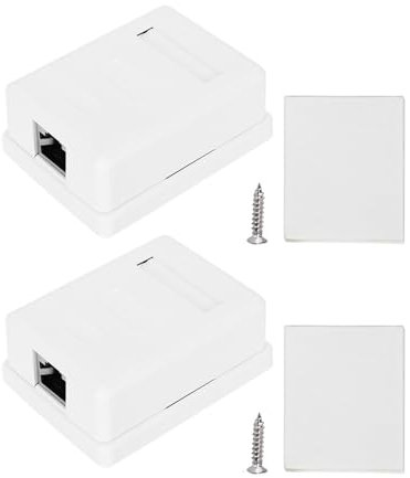 ANKROYU 2PCS Desktop Information Box, Single Port Shielded Networks Wiring, RJ45 Junction Box, Networks Mounted Category for Communication Socket Connection