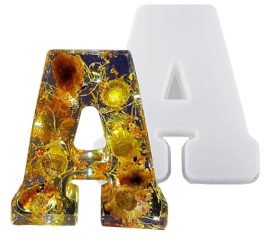 Silicone Alphabet Resin Molds, Letter Silicone Mould for Crafts, Epoxy Resin Casting Molds, Alphabet Epoxy Resin Silicone Mold, Capital Letter Symbol Mold, Alphabet Letter Baking Mold