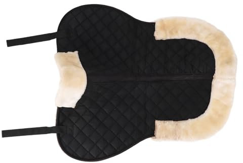Alomejor Halbe Schabracke Stoßdämpfung Anti-Rutsch-Atmungsaktiv mit Polyester-Kunstwollmaterial für Pferdetraining und Wettkampf