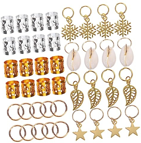 Flechtperlen Dreadlocks Haarschmuck 80 Stücke Legierung für Damen | Verschiedene Stile, Ductility und Toughness, nicht Leicht zu Verblassen, für Geburtstag und Christmas