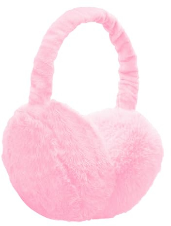 UQTUKO Cache-oreilles Chauds, pliable chauffe-oreilles en Peluche Hiver Chaud Bandeau auriculaire en taille unique Ajustable Earmuff pour Homme, Femme et Enfants (Rosa)