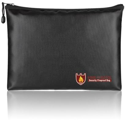 Wasser- und feuerfeste Tasche, wasserdichte Reißverschlusstasche – wasserabweisende Aufbewahrungstasche, 34 x 26 cm, feuerfeste Geldtasche für Bargeld, halten Sie Ihre Dokumente sicher