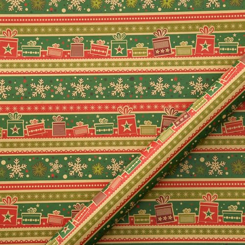 Lkw Ogechi 10 Stück Weihnachten Geschenkpapier, 50x70CM Kraft Geschenkpapier mit Weihnachts Muster, Vintage Geschenkpapier für Weihnachten Neujahr Winter Geschenkverpackung