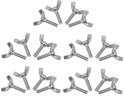 OKUMEYR 20St Schmetterlings schraube Befestigungselemente für Flügelmuttern Schraube und edelstahlschrauben rostfreie schrauben Rändelschrauben für Schuhplatten Mehrzweckschrauben