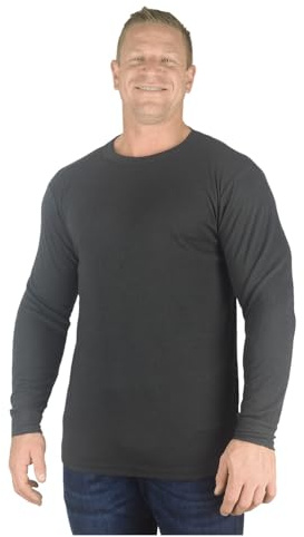 KAM Grand maillot thermique Espin à manches longues pour homme Tailles 2XL 3XL 4XL 5XL 6XL 7XL 8XL, gris charbon, 6XL Grande taille