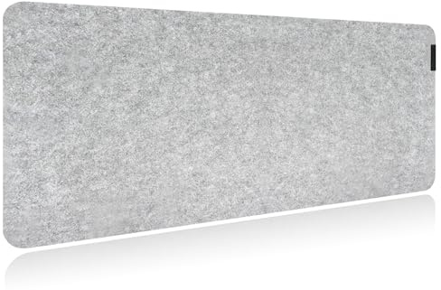 Schreibtischunterlage Filz, Laptop Unterlage, Desk Mat (80x30 cm - hellgrau) - Mauspad XXL, Unterlage Schreibtisch Unterlegmatte, Tischunterlage