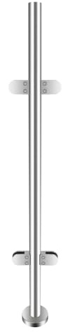 TESUGN Postes de balaustrada de vidrio, barandilla de cristal, sistema de barandilla cuadrado de acero inoxidable con abrazadera, poste de barandilla de vidrio 316 para escalones, balcones, escaleras,