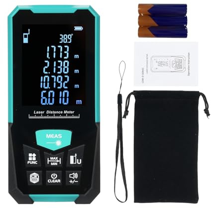 Profesional Laser Distance Meter 70m/229ft Laser Tape Measure Rangefinder with Single Continuous Volumes Area Pythagoras Measurement Modes Digital Range Finder USB Charging