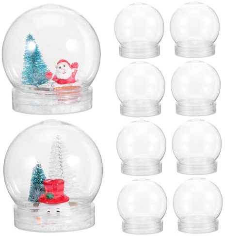 HYTROVE 10stücke Teiliges Transparente Kunststoff-schneekugeln Mit Abschraubbarem Verschluss Klar Für Bastelprojekte Personalisierbare Zum Selbstgestalten Und Dekorieren