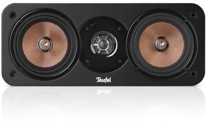 Teufel Ultima Center - Enceinte en bois certifié FSC - Design moderne et intemporel - Home Cinéma - Noir