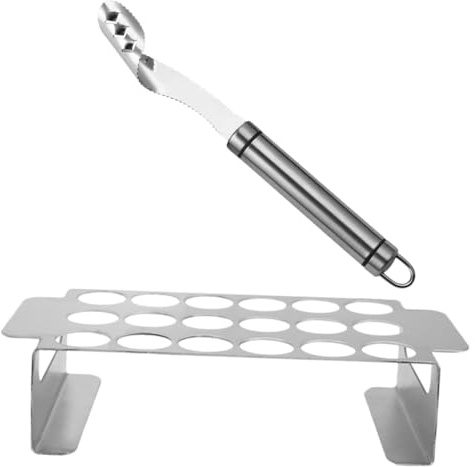 ULTECHNOVO Set de Acero Inoxidable para Barbacoa con Descorazonador de Pimienta y Parrilla Metálica Fácil de Limpiar para Cocina y Barbacoa