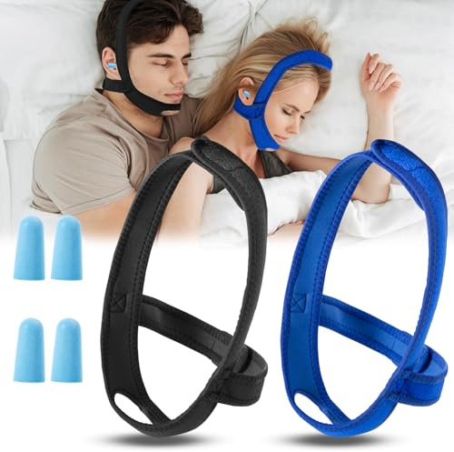 6-teiliges Kinnriemen Schnarchen Set, Effektive Schlaf-Schnarchreduzierung, Verstellbar Kinnband zum Schlafen Schnarchen Verhindern, Schnarchstopper-Gerät gültig Anti Schnarchlösung Für Männer & Fraue