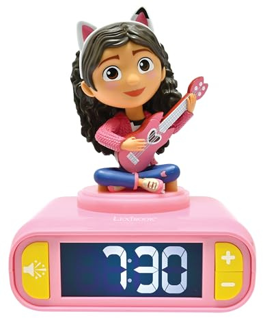 Lexibook, La casa delle bambole di Gabby, Sveglia con luce notturna Gabby, Suoni e melodie, Schermo LCD retroilluminato, Luminoso, Snooze, Rosa, RL800GDHLXB