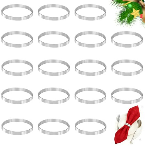 20 Stück Serviettenringe Silber, Elegante Serviettenringe Weihnachten, Ideal Für Familienessen, Hochzeitsdekorationen, Restaurant Tischdekoration, Bankettveranstaltungen