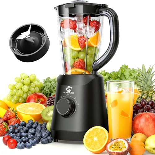 SUPERLEX Blender, 1.5L Jug Smoothie Maker 500W, 2 Speeds with Pulse