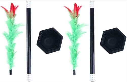 Elzhan 2Set Stick to Rose Magic Tricks Magic Wand to Flower Easy Magic Tricks Funny Toys Show Performance Prop for Adults Teenagers Magician Accessories Magic Kits and Accessories