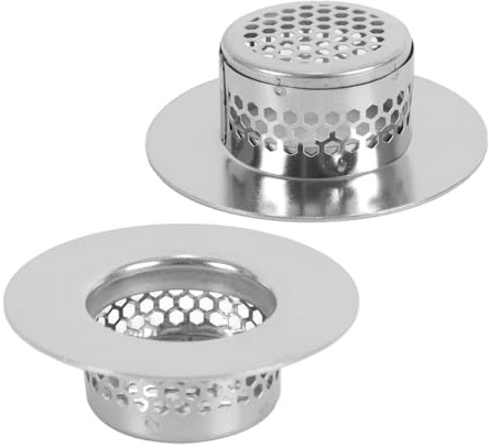 Bälte 2-pack avloppssil av rostfritt stål, diskho- och duschdräneringssil för tvättmaskin, mopp, pool, kök och badkar