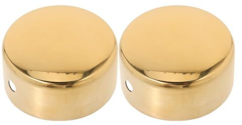 Gadpiparty 2pcs Stainless Steel Handrail Sealing Cover End Caps for Stair Railing, Metal Post Cap Base with 45 Titanium Finish, Outdoor Staircase Handrail Parts