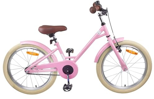 vidaXL Kinderfahrrad 22 Zoll für 7-12 Jahre alt Hellrosa, Klassisches Kinderfahrrad, Spaß für Kids, Coole Jugend-Fahrradabenteuer, tolles Outdoor-Biking-Equipment