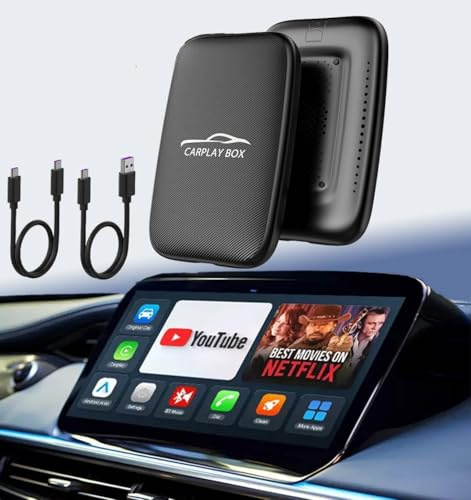 5-en-1 Wireless Android Auto & CarPlay Adapter (2026), Compatible con Netflix/Youtube/TF, Plug & Play, instalación fácil, Magic Video Box para vehículos OEM CarPlay/Android Auto con Cable