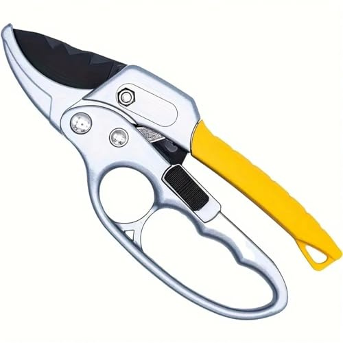 Tijeras de podar de jardín con trinquete profesional de 8 pulgadas Tijeras de yunque de 3 etapas for mayor potencia de corte y uso en manos débiles