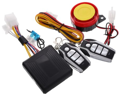 LIGIGWASH Sistema de Alarma de Seguridad para Motocicletas con Control Remoto y Protección Antirrobo, Material Abs Negro y Frecuencia 315mhz para Motos y Scooters