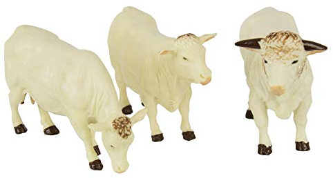 Britains Tomy Figurines de Collection, Lot de 3 Figurines d'animaux en Plastique pour Adultes 43240, 3 Vaches, Modèle à l'Echelle 1/32, Réplique Adaptée aux Enfants de 3 Ans+, Blanc