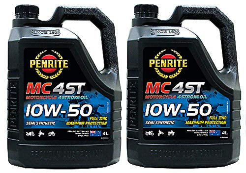 Penrite MC-4 Halbsynthetisches Motorrad-Öl 10W-50 4-Takt-Öl, 8 Liter
