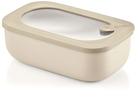 Guzzini Kitchen Active Design Contenitore Ermetico Rettangolare per Frigo/Freezer/Forno a Microonde, Spalvieri & Del Ciotto, 20 x 12 x h7 cm, 900 cc, Marrone