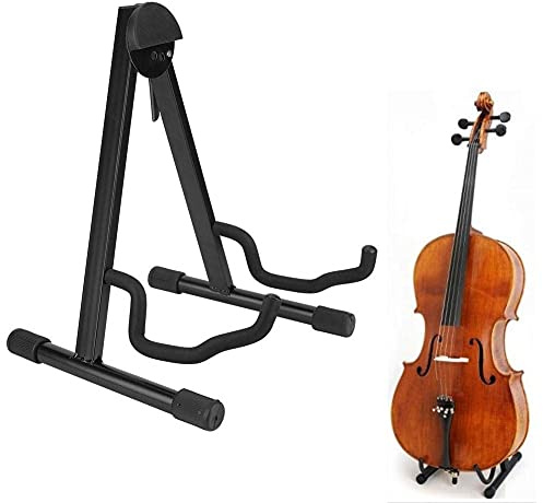 Cello Ständer Gitarrenständer Bassständer A-Frame Boden Universal Portable Klassischer Gitarrenständer für Gitarre E-Gitarre Kindergitarre Westerngitarre, schwarz 35,5 x 30,5 x 40 cm 1460 g