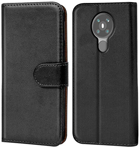 Verco Handyhülle für Nokia 5.3 Hülle, Klapphülle für Nokia 5.3 Tasche PU Leder Flip Case Brieftasche, Schwarz