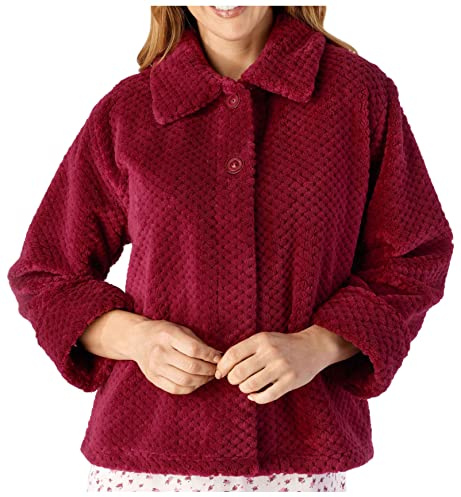 Slenderella Veste de lit en polaire gaufrée douce et épaisse pour femme Rose 61 cm Taille XL 58 50, noir foncé, X-Large