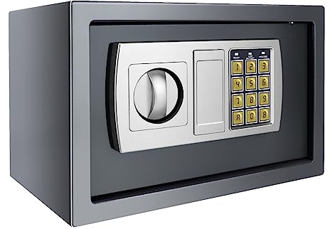 Elektronischer Safe Securityelectronics tresor 31x20x20cm Hotelsafes Doppelbolzenverriegelung Möbeltresor Boden Wandtresor Grau