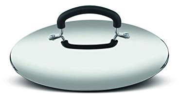 Lagostina Pratica Coperchio in Acciaio Inox 18/10, Grigio e Nero, Diametro 22 cm