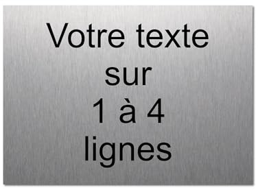 Plaque gravée personnalisée 1 à 4 lignes 19,5x14cm autocollante Alu Brossé