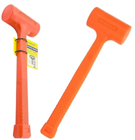 1Lb Dead Blow Hammer - Heavy Duty, Non Rebound | Anti Shock | Rubber Mallet | Garage, Home DIY | Installing Hand Tool | Soft Blow Hammer | Dead Blow