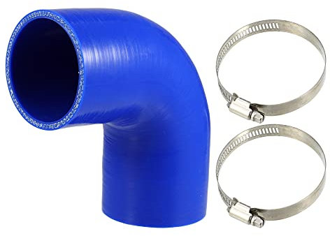 QUARKZMAN 1 Juego 90 Grados Codo Motor Silicona Manguera Azul 2.5
