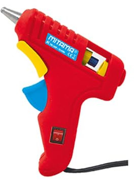 Mitama Pistola per colla a caldo scuola, artigianato, arte - Rossa, Potenza 20 W + 2 colle stick incluse