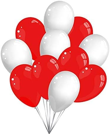 Luftballons rot/weiß - 100% Naturlatex & 100% biologisch abbaubar - Premiumqualität made in EU - Marke twist4 (30 Stück)