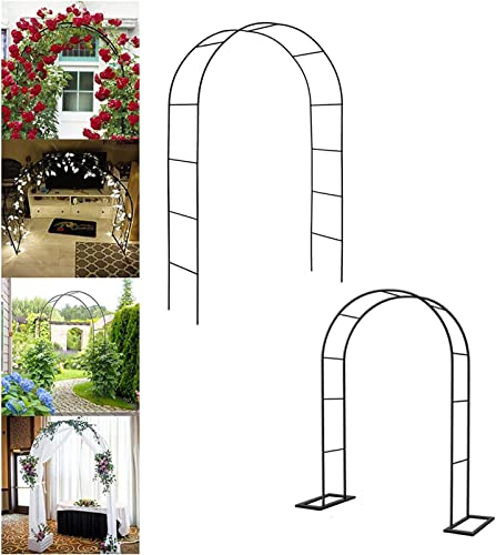 Rosenbogen, Garten-Torbogen Aus Metall, Pergola Rankhilfe Verzinkt Rost, Laubengang Rankgestell Mit Sockel Für Verschiedene Kletterpflanzen, Einfache Montage, 6 Größen,140x230x40CM
