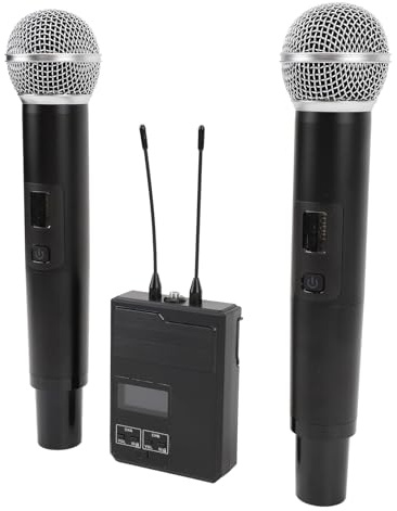 Elprico Microfono Wireless per Karaoke, Microfono Portatile Wireless con Riverbero Regolabile Ricaricabile per Altoparlante PC per Cantare Al Karaoke