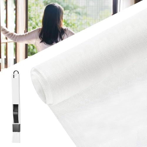 BUZIFU Tela de Mosquitera por Metros 150 x 300 cm Malla Mosquitera para Ventana Mallas Mosquiteras Blanca Fibra de Vidrio Malla Fina para Hacer Mosquiteras Adiós a los Mosquitos y Otros Insectos