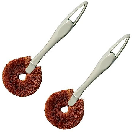 DECHOUS 2pcs Non-Slip Kitchen Sink Brush Coconut Scourer Brush for Easy Cleaning Random Color
