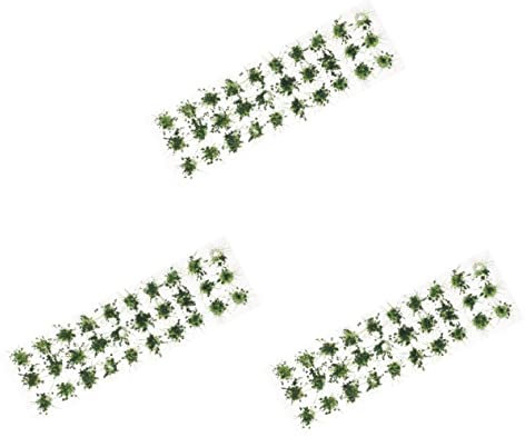 Toyvian 3 Feuilles Herbe Simulée Modèle d'herbe Réaliste Grass De Disposition des Trains Touffe d'herbe Miniature Modèle De Décor d'herbe De Table De Sable Vert Plastique