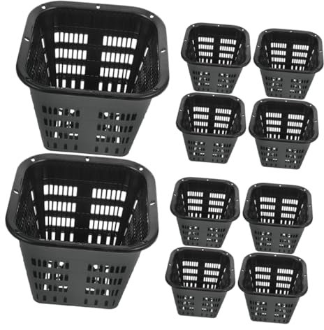 UPKOCH Cesta para Hidroponía 10 Piezas Abs Negro, Reutilizable y Resistente