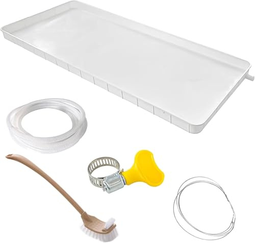 NOKTAI Bandeja de Goteo para Aire Acondicionado, Bandeja de condensado de plástico, con Orificios de Drenaje y colector de Manguera, para Aires acondicionados Split (80 x 33 x 3 cm/31 x 1